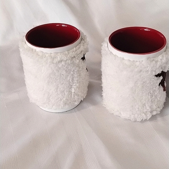 St. Nicholas Square Two Coffee Mugs With Soft Fuzzy Moose Wraps - Picture 9 of 9